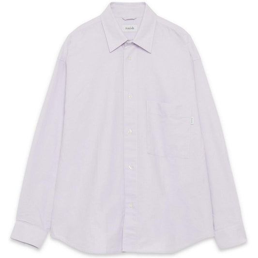 Camisas casuales Amish unisex - Camisa caída Amish unisex Oxford lavada - Púrpura