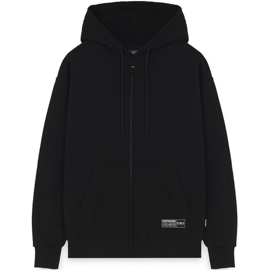 Męskie bluzy z kapturem Propaganda - Bluza kamuflażowa Zip Label - Czarna