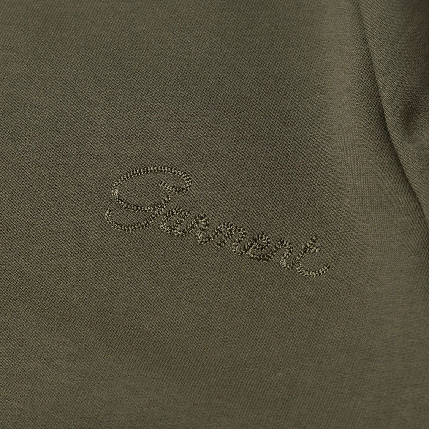 Męskie bluzy z kapturem ODZIEŻ - Dwuwarstwowy okrągły dekolt z podwójnym haftem - Zielony