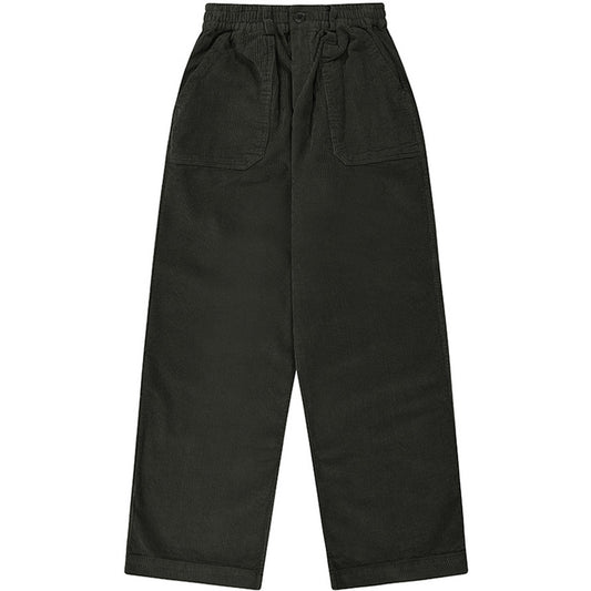 KAPPY DESIGN Pantalon unisexe - Pantalon en velours côtelé One Tuck Fatigue - Gris