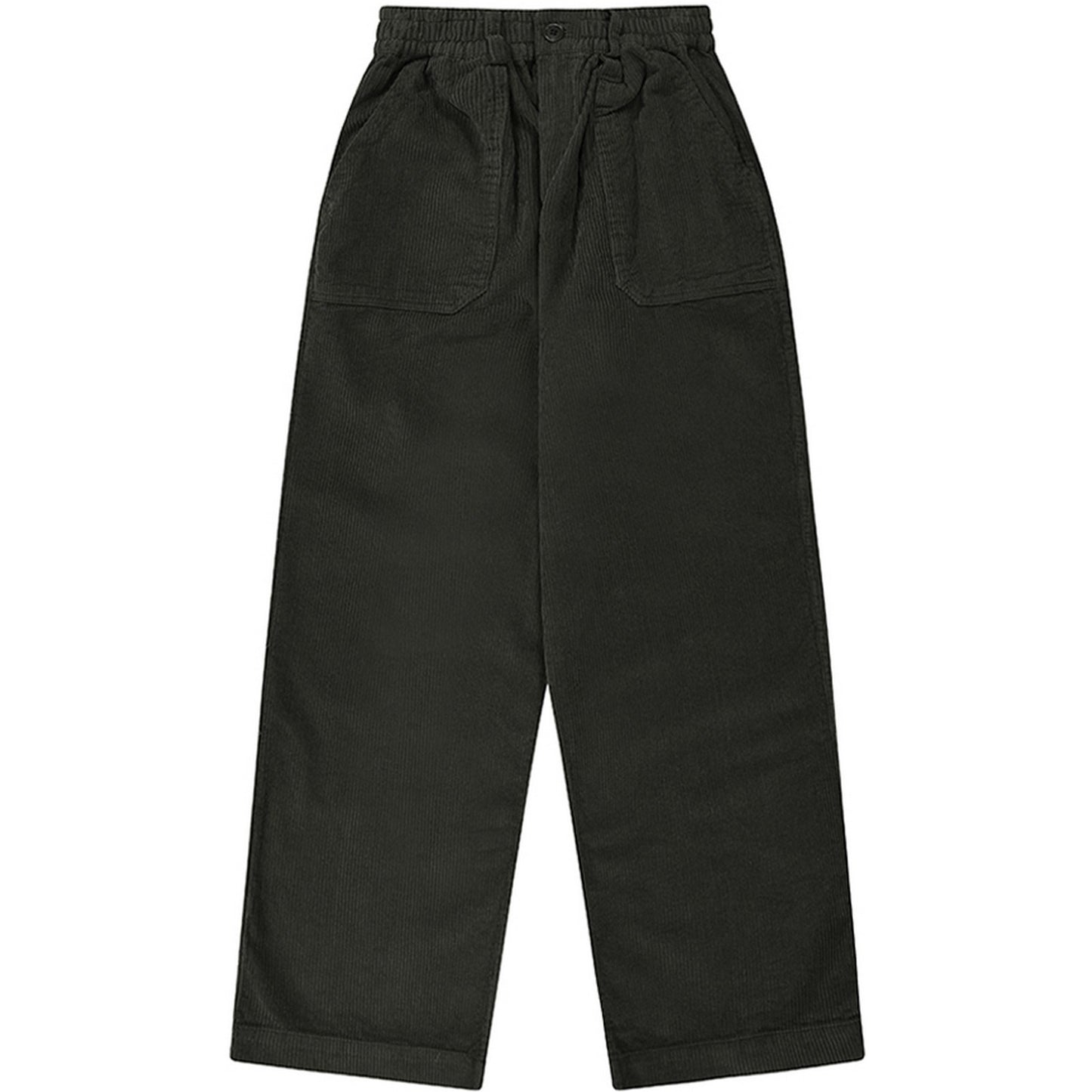 KAPPY DESIGN Pantalon unisexe - Pantalon en velours côtelé One Tuck Fatigue - Gris