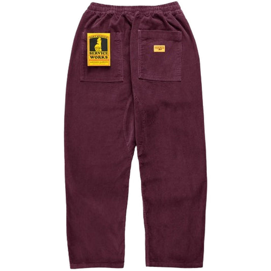 Spodnie męskie Service Works – sztruksowe spodnie szefa kuchni – fioletowe