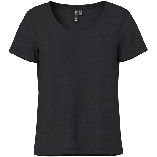 T-shirt Donna Pieces - Pcsophie Ss U-Neck Tee Jrs Noos Bc - Nero
