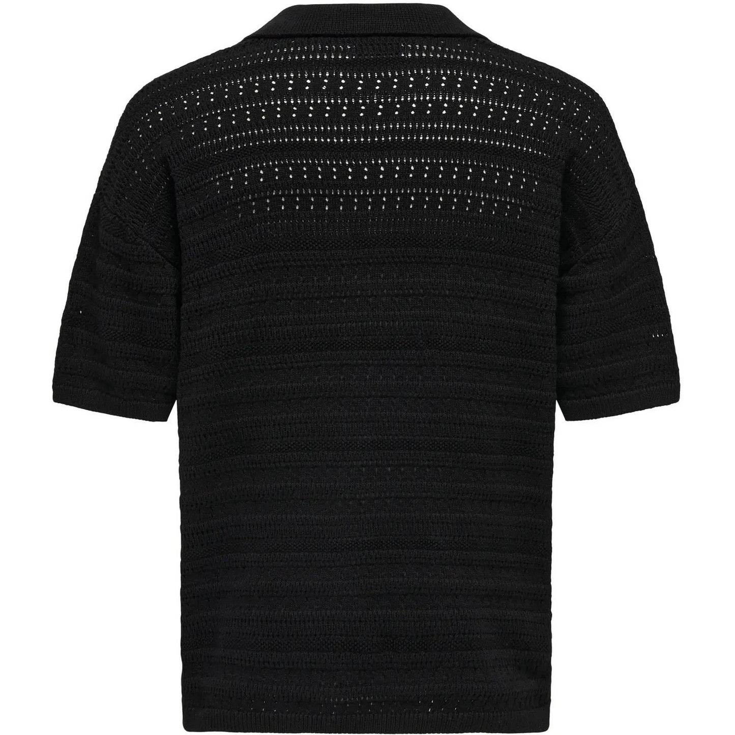 Polo Uomo Only & Sons - Onsgrayson Ds 5 Chochet Polo Knit Noos - Nero