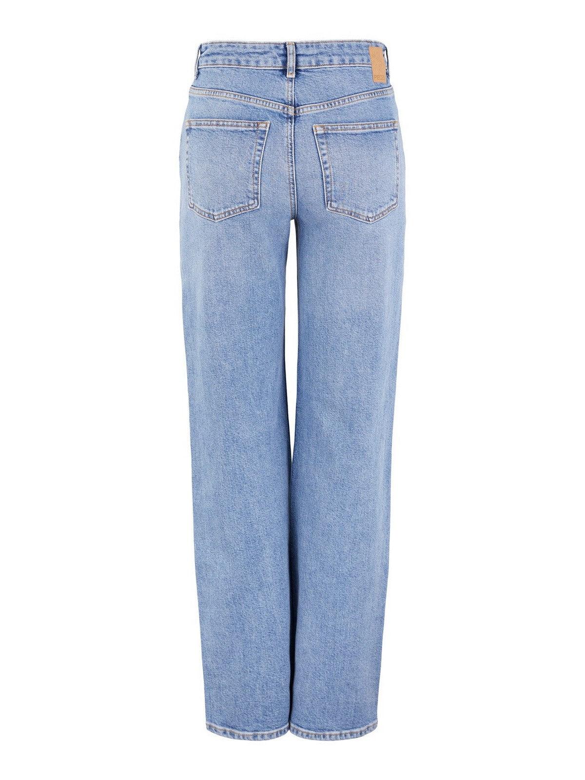 Jeans Donna Pieces - Pcholly Hw Wide Jeans Mb Noos Bc - Blu