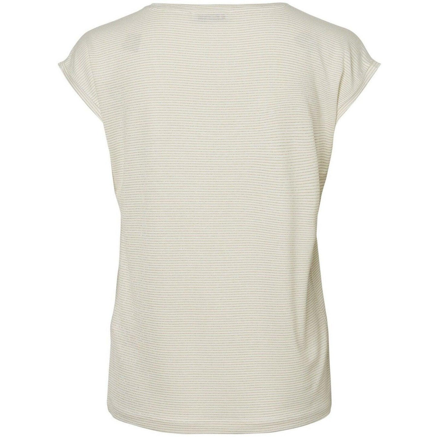T-shirt Donna Pieces - Pcbillo Tee Lurex Stripes Noos - Bianco