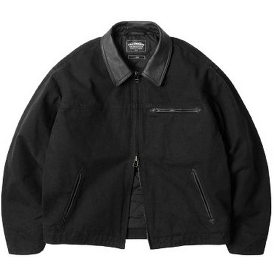 Frizmworks Vestes pour hommes - Veste de travail détruite en toile épaisse - Noir