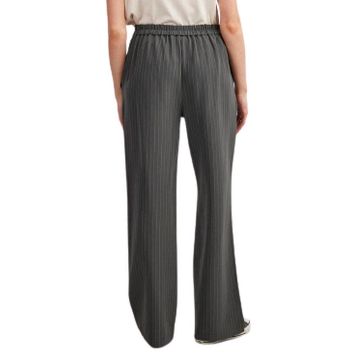 Pantaloni Donna Pieces - Pcbossy Hw Wide Striped Pants Noos - Grigio