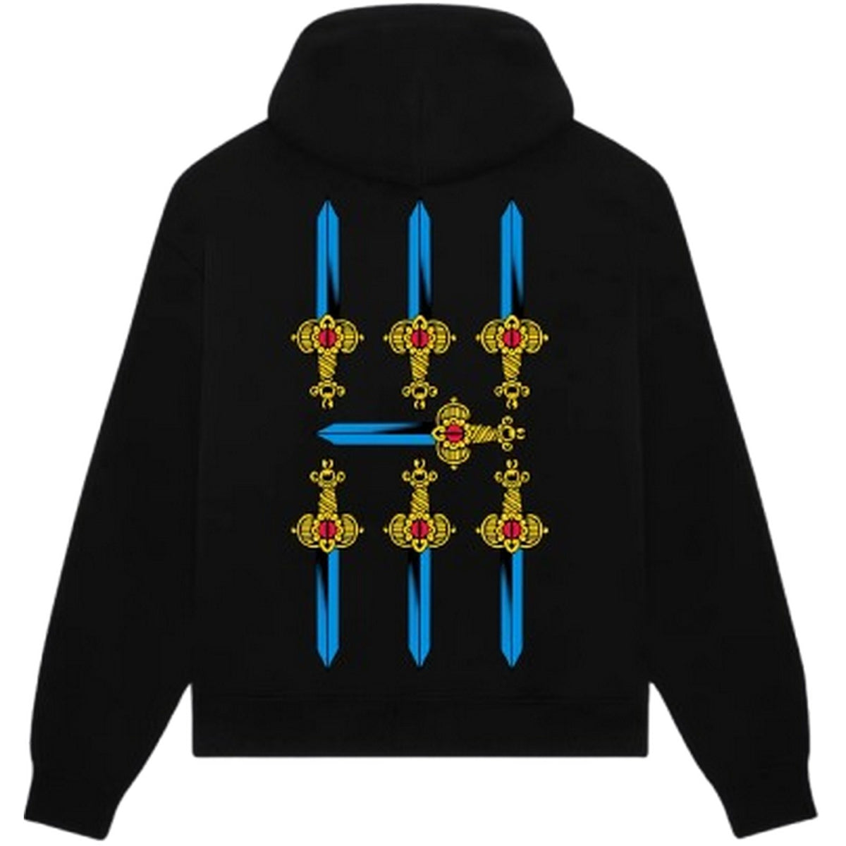 Felpe con cappuccio Uomo Dolly Noire - Sette di Spade - Napoletane Hoodie - Nero