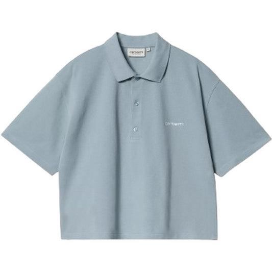 Carhartt Wip Women's Polo - W S/S Carhartt Script Polo Ts - Blue