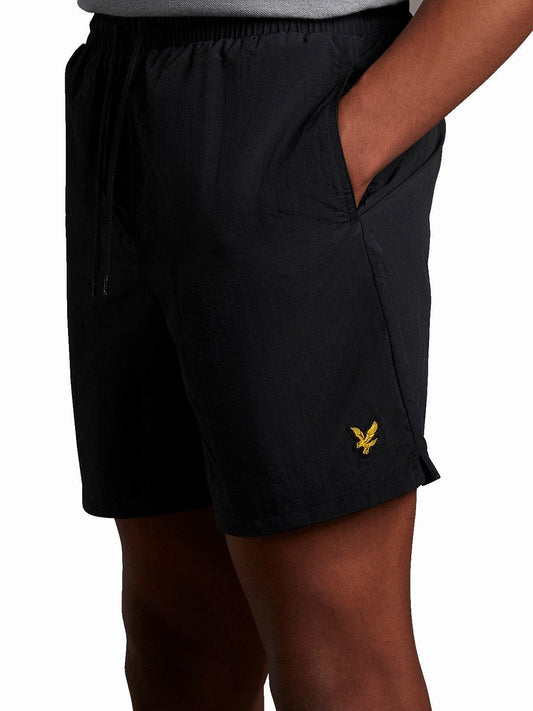 Lyle & Scott Herren-Shorts und Badehosen – einfarbige Badeshorts – Schwarz