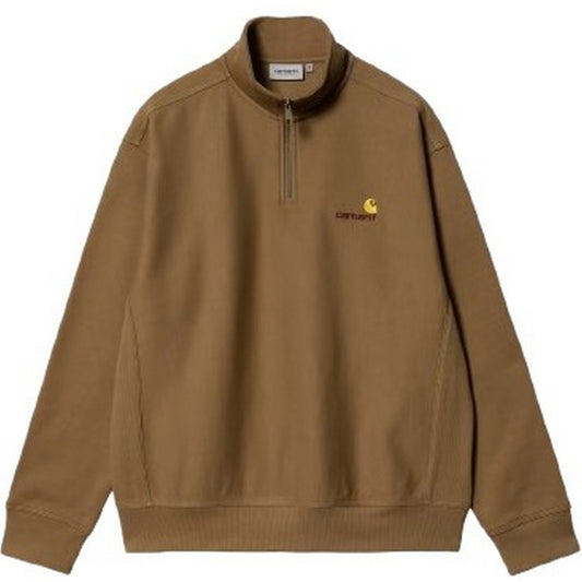 Carhartt Wip Sweats à capuche pour hommes - Sweat à demi-zip American Script - Marron