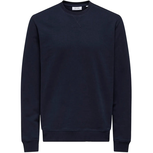 Only & Sons Herren-Kapuzenpullover – Onsdavid Reg Crew Sweat – Blau