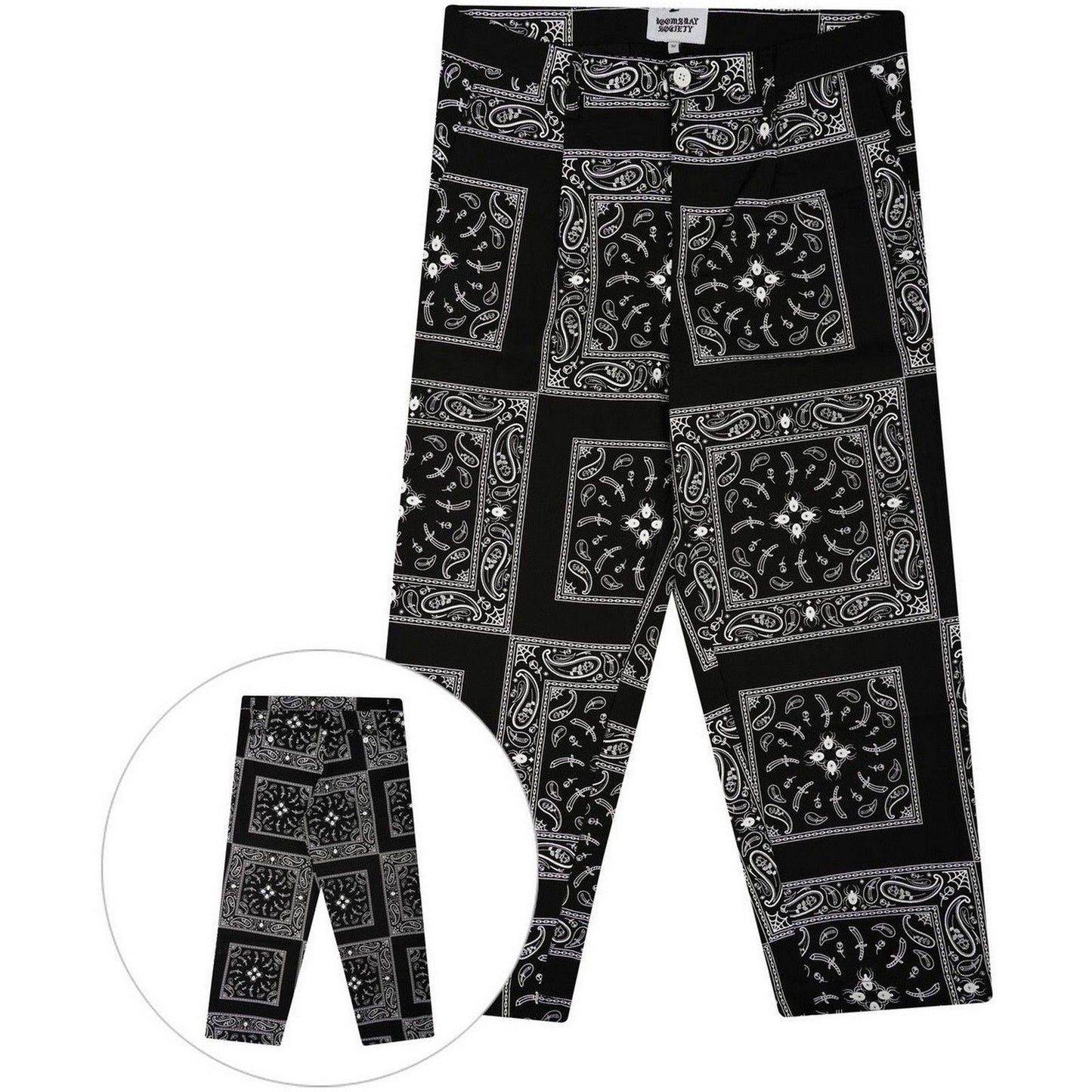 Pantalon Doomsday pour hommes - Pantalon Chino Bandana - Noir