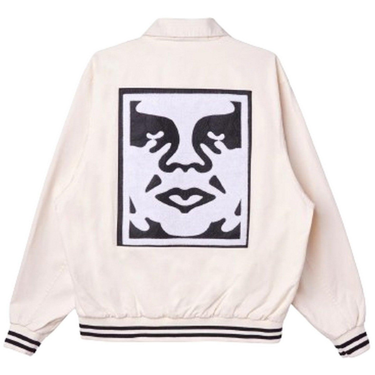 Giacche Unisex Obey - Obey Icon Face Varsity Jacket - Bianco