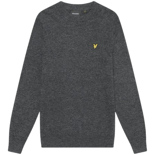 Camisas de manga larga para hombre Lyle & Scott - Mezcla de lana de cordero con cuello redondo - Marrón