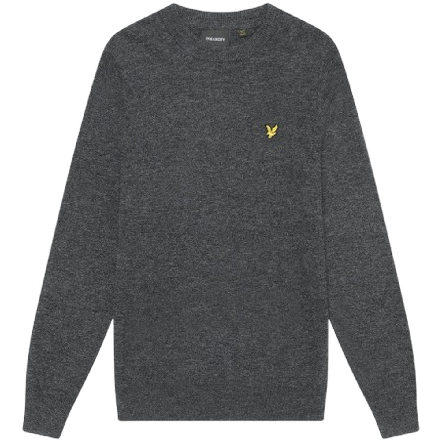 Lyle & Scott Chemises à manches longues pour hommes - Pull à col rond en laine d'agneau mélangée - Marron