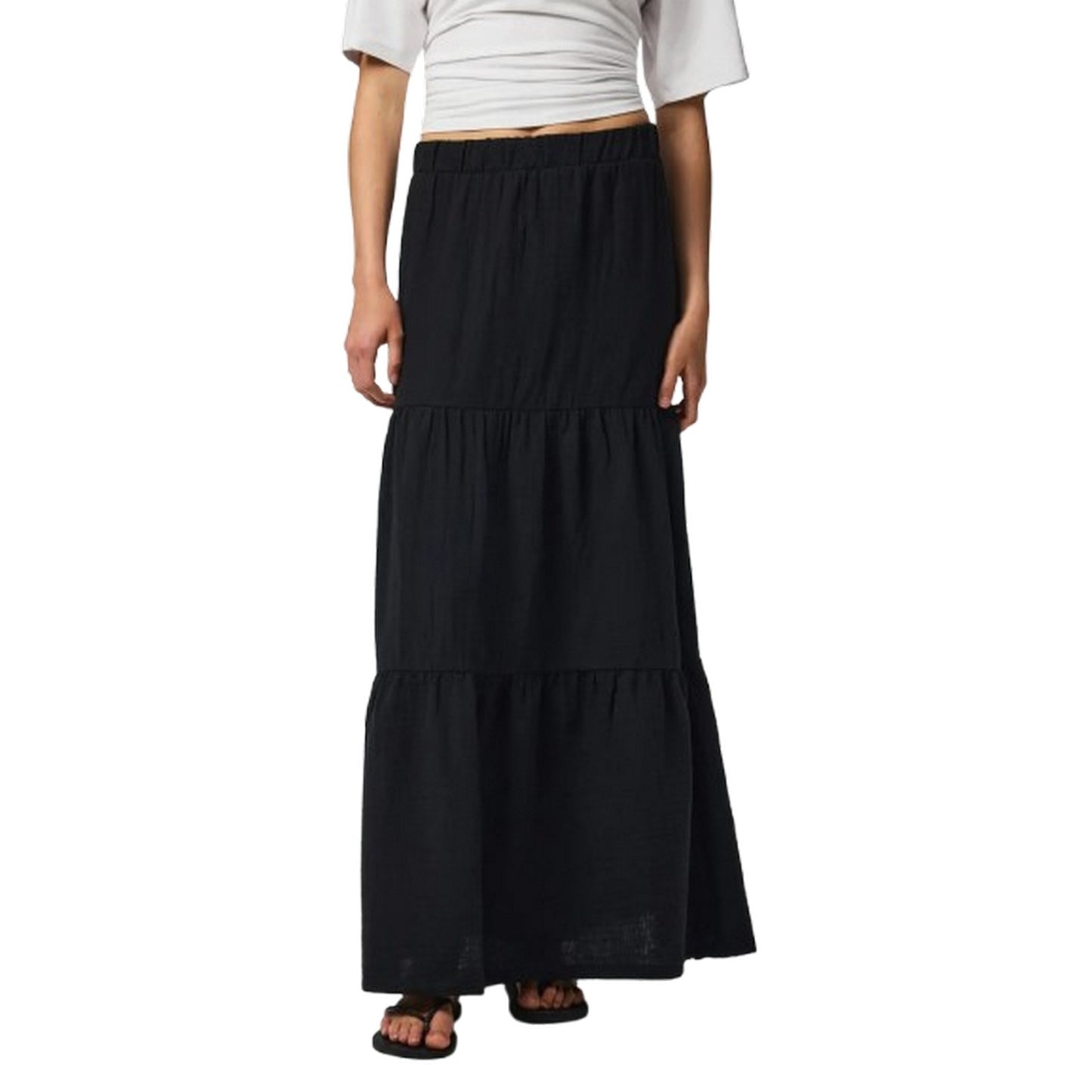 Gonne casual Donna Pieces - Pcsikka Hw Maxi Skirt Wvn Noos Bc - Nero