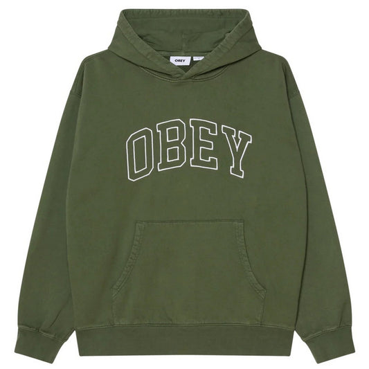 Męskie bluzy z kapturem Obey – Polar z kapturem Collegiate Faded – Zielony