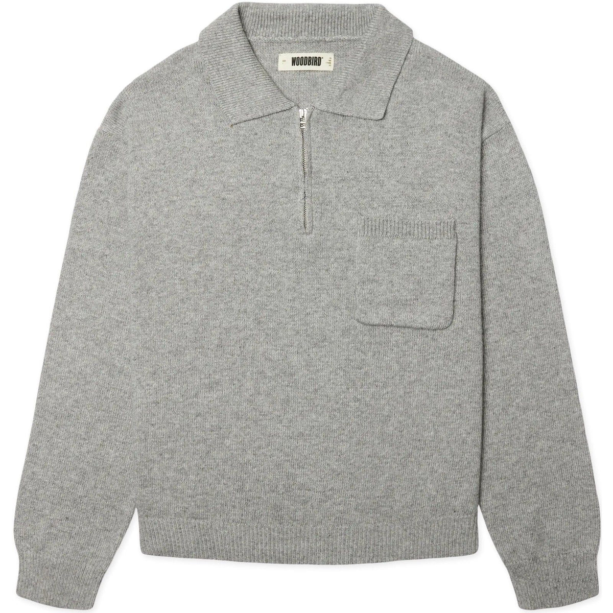 Polo a manica lunga Uomo Woodbird - WBKang 1/2 Zip Polo - Grigio