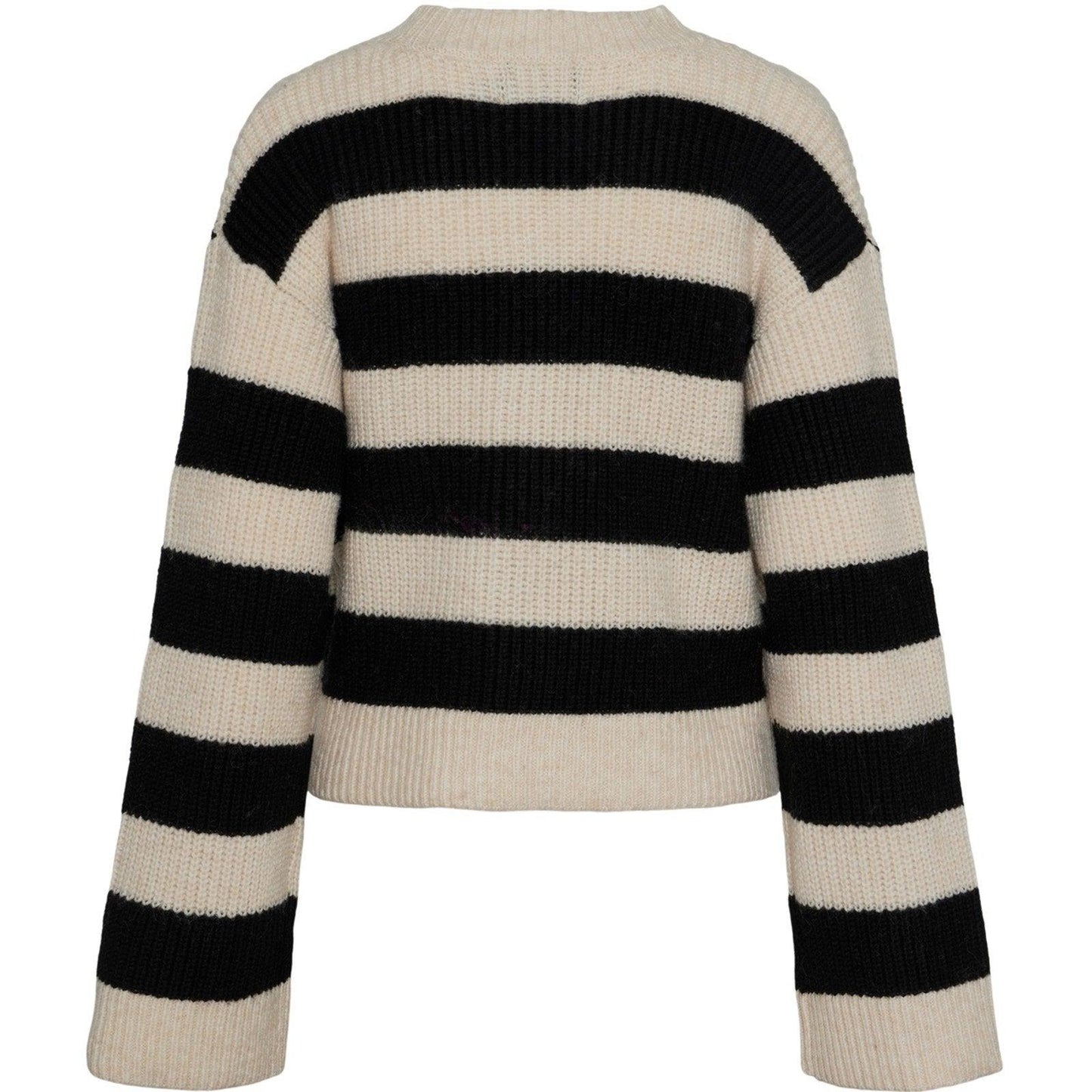 Kardigan damski - Pcnalini Ls Dzianinowy kardigan z dekoltem w kształcie litery V Bc - Czarny