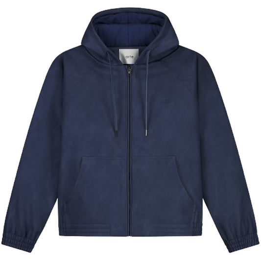 Art Antwerp Men's Jackets - Leather Hooded Jacket - Blue