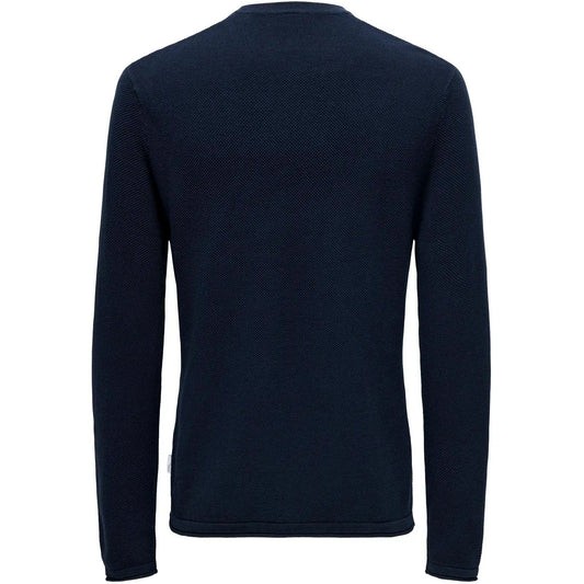 Only & Sons Herren-Langarmhemden – Onsfelix Reg 12 Crew Knit Noos – Blau
