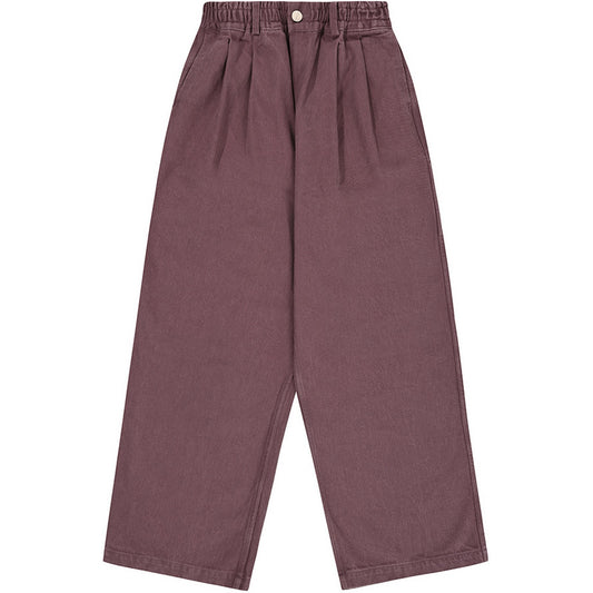 KAPPY DESIGN Spodnie unisex - Szerokie spodnie kationowe z dwiema zakładkami - Fioletowe