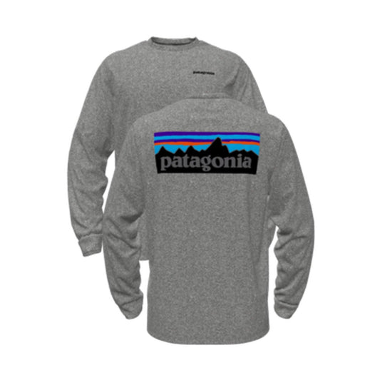 Chemises à manches longues Patagonia pour hommes - M's L/S P6 Logo ResponsibiliTee - Gris