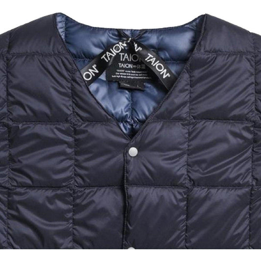 Taion Gilet unisexe – Gilet boutonné à col en V – Bleu
