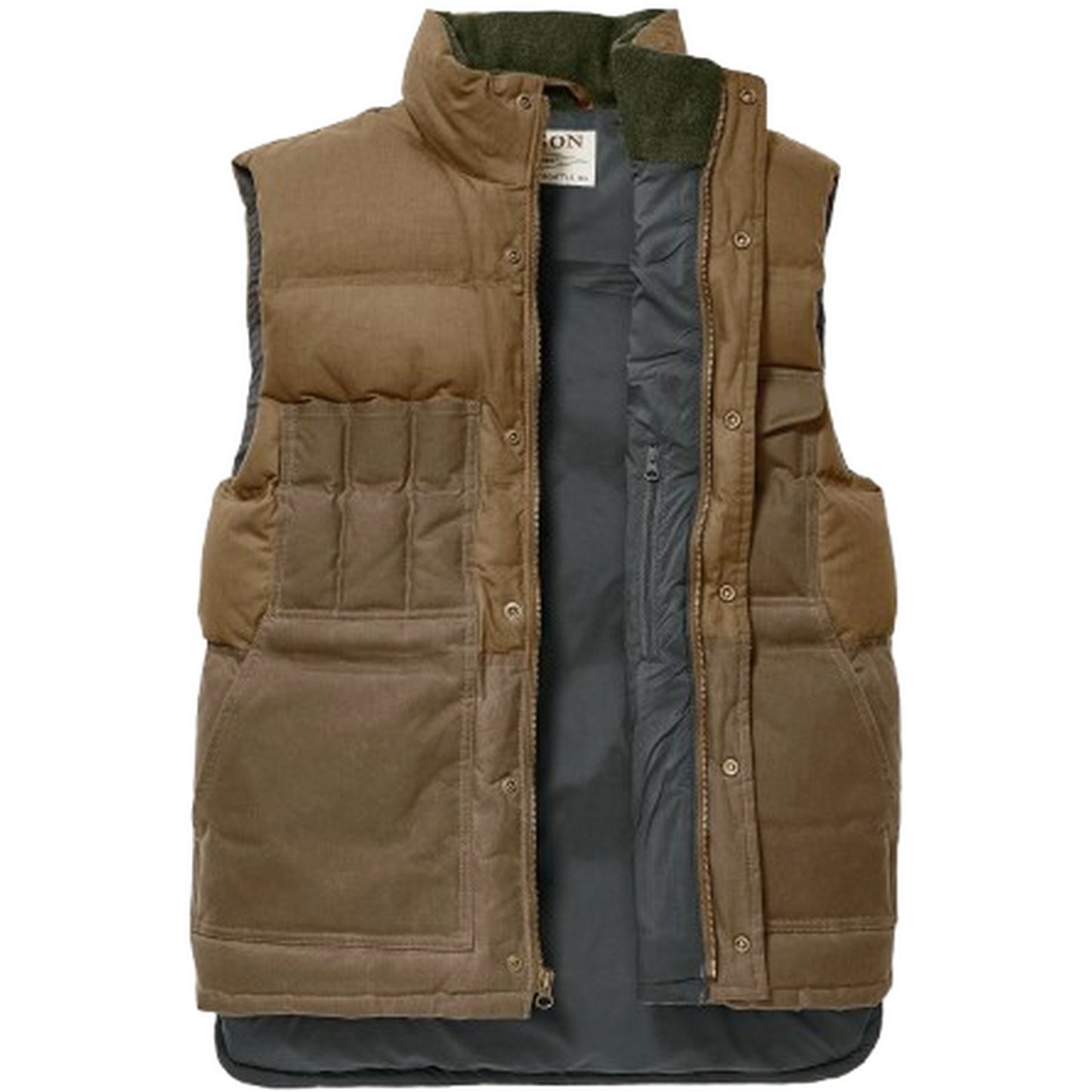 Gilet Uomo Filson - Down Cruiser Vest Oiled Cover Cloth - Marrone