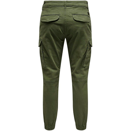 Only & Sons Pantalon pour hommes - Onscarter Life Cargo Cuff 0013 Pant Noos - Vert