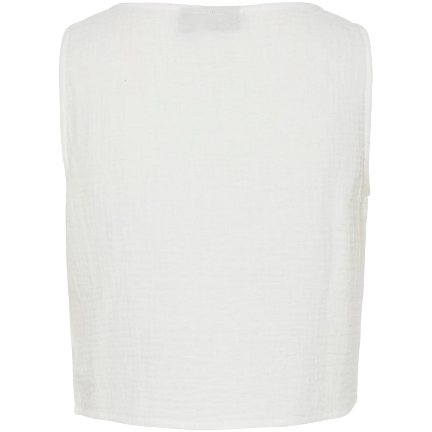 Canotte e top Donna Pieces - Pcsastina Sl Cropped Top Wvn Bc - Bianco