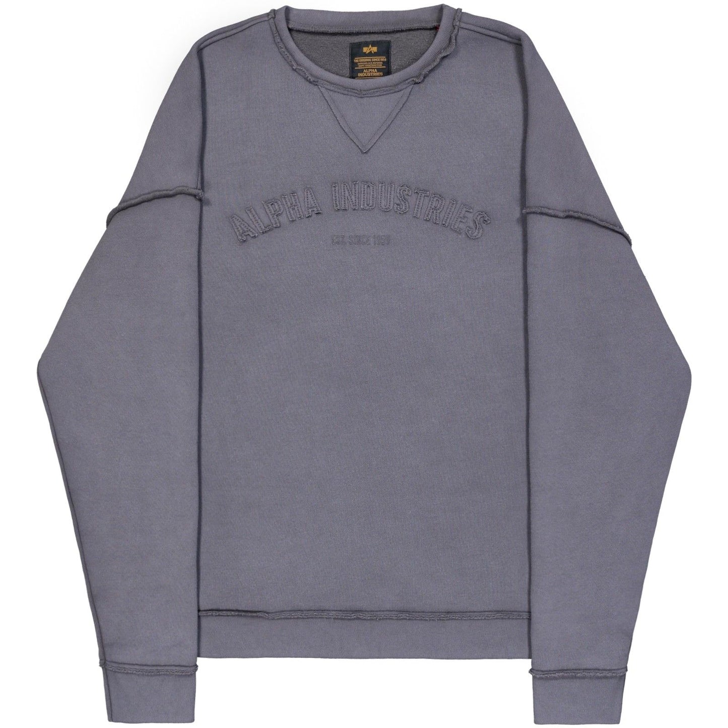 Sudaderas con capucha Alpha Industries para hombre - Cuello redondo con borde abierto - Gris