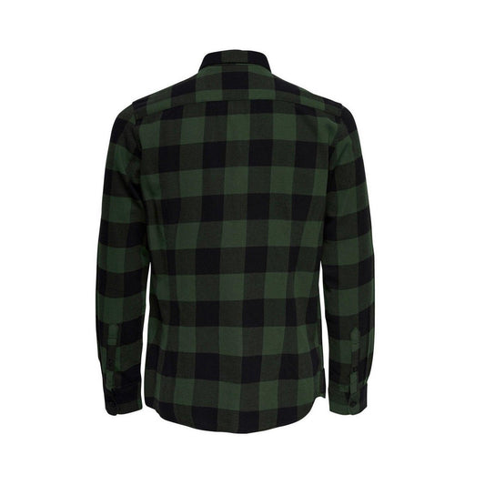 Only & Sons Freizeithemden für Herren – Gudmund Life Ls Checked Shirt Noos – Grün