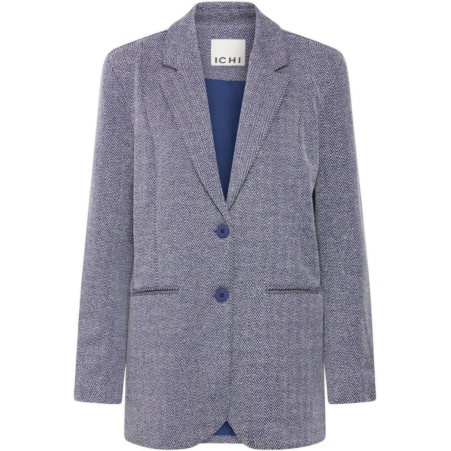 Giacche Donna Ichi - Ihkate Jacquard Oversize Bl - Blu
