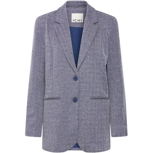 Ichi Damenjacken – Ihkate Jacquard Oversize Bl – Blau