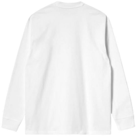 Carhartt Wip Herren Langarmshirts – L/S Pocket Heart T-Shirt – Weiß