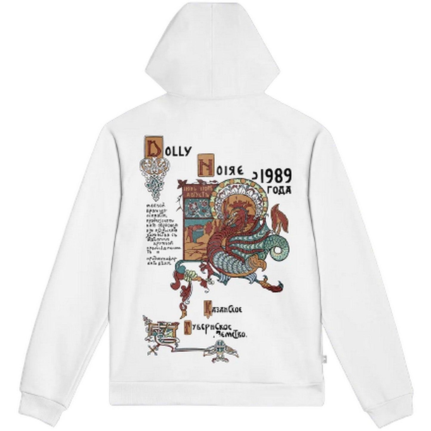 Felpe con cappuccio Uomo Dolly Noire - Ancient Dragon Hoodie - Bianco