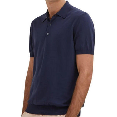 Baracuta Polo pour hommes - SS Polo Knit Cotton Garment Dyed - Bleu
