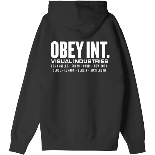 Obey Herren-Kapuzenpullover - Obey Int. Visual Industries Premium Ho – Schwarz
