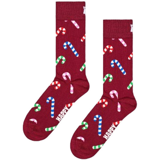 Skarpety unisex Happy - Skarpetki Candy Cane - Czerwone