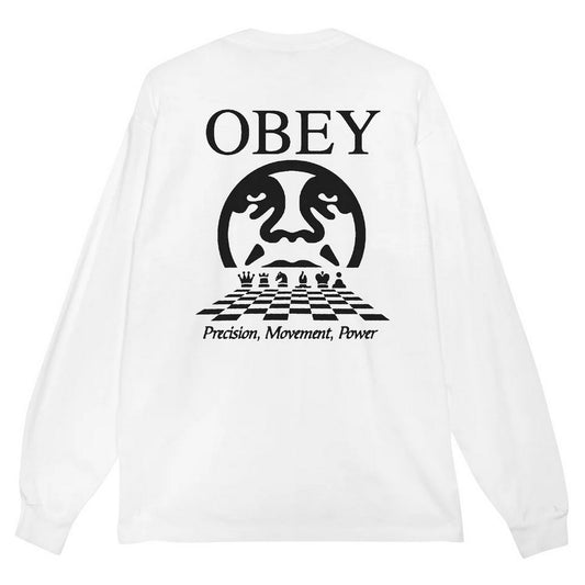 Obey Men's Long Sleeve Shirts - Obey Precision Tee Ls - White
