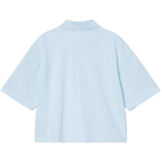 Polo Donna Carhartt Wip - W S/S Carhartt Script Polo Ts - Celeste