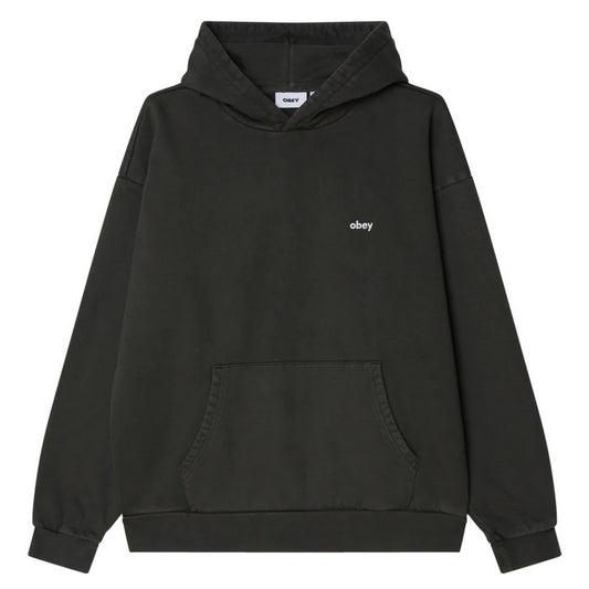 Obey Sudaderas con capucha para hombre - Polar con capucha de pigmento en minúsculas - Negro