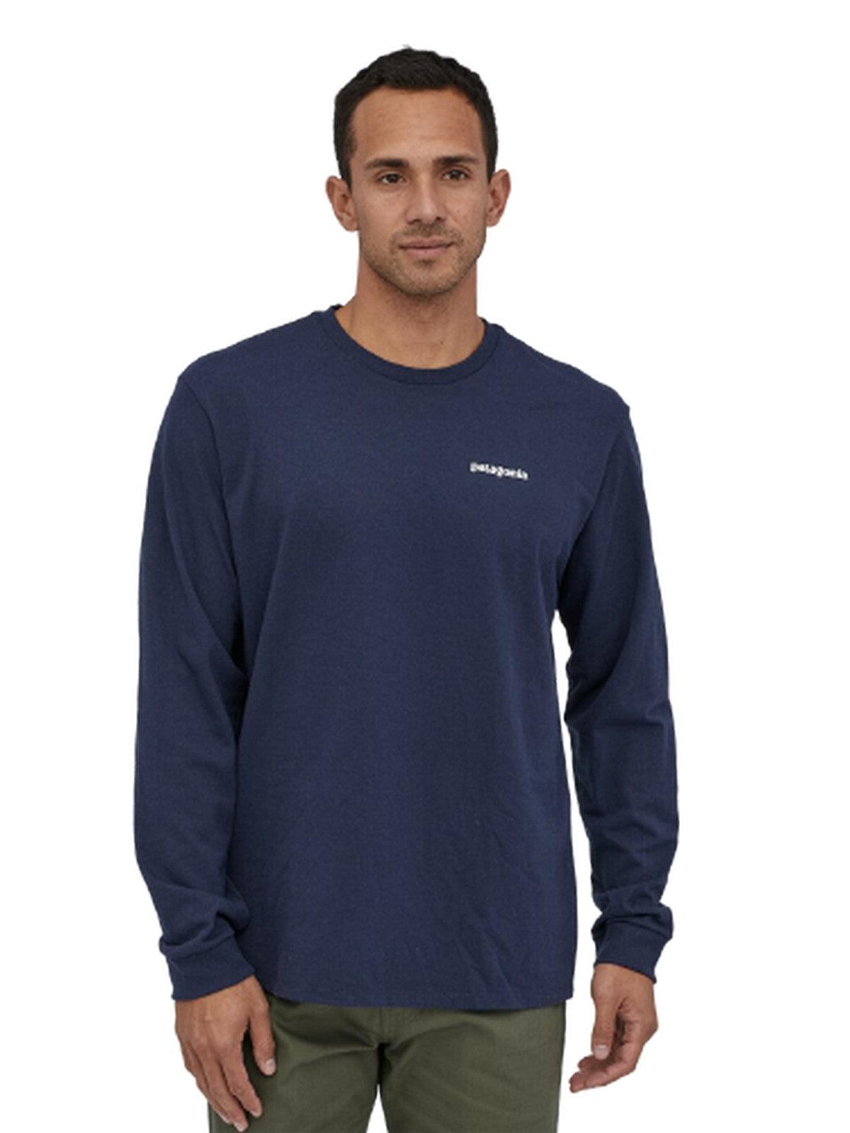 Maglie a manica lunga Uomo Patagonia - M's L/S P6 Logo ResponsibiliTee - Blu