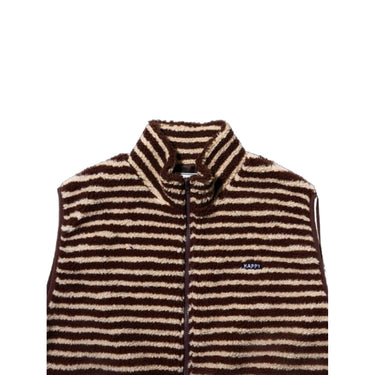 Gilet Uomo KAPPY DESIGN - Stripe Fleece Zipper Vest - Marrone