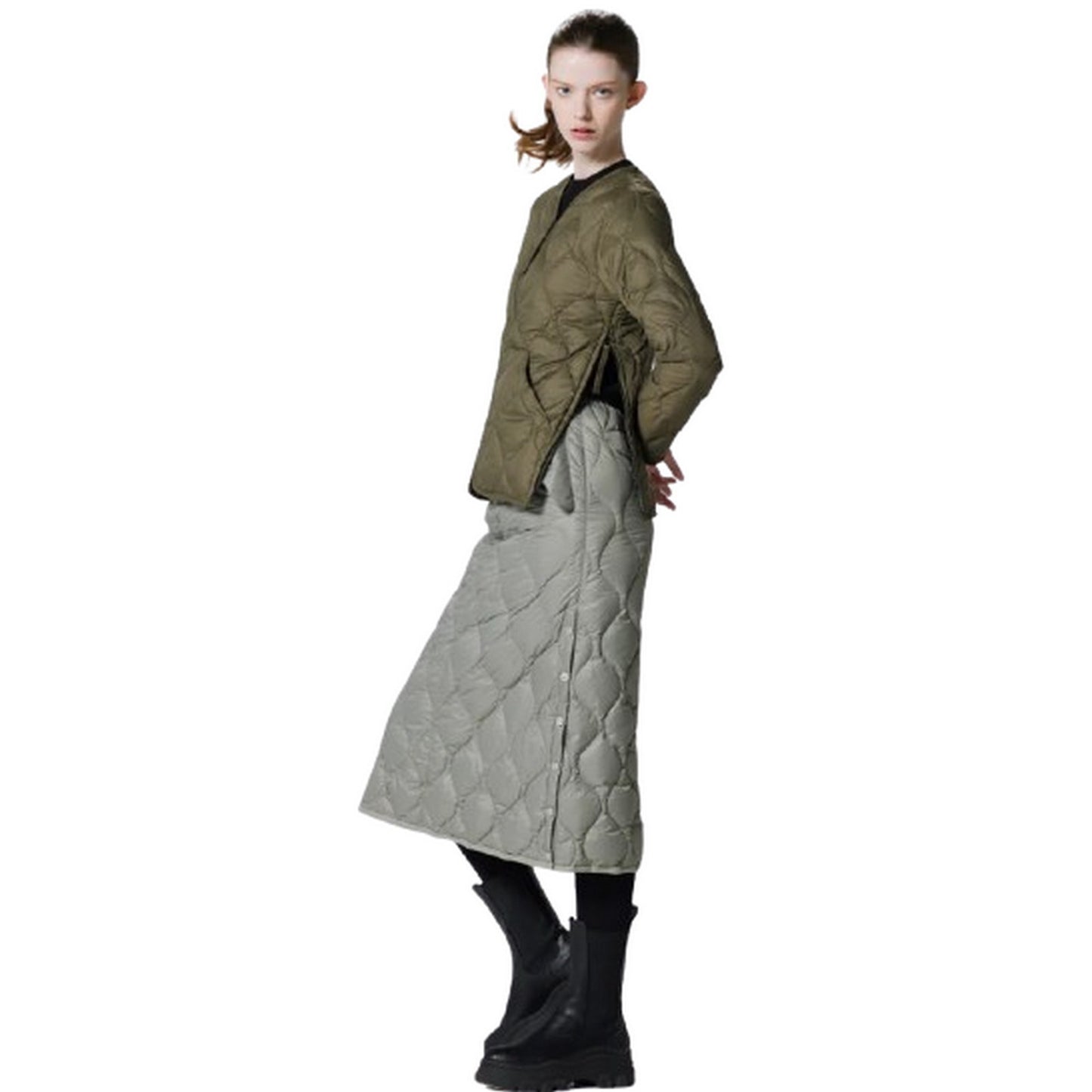 Gonne casual Donna Taion - Military Snap Button Down Skirt (Soft Shell) - Verde