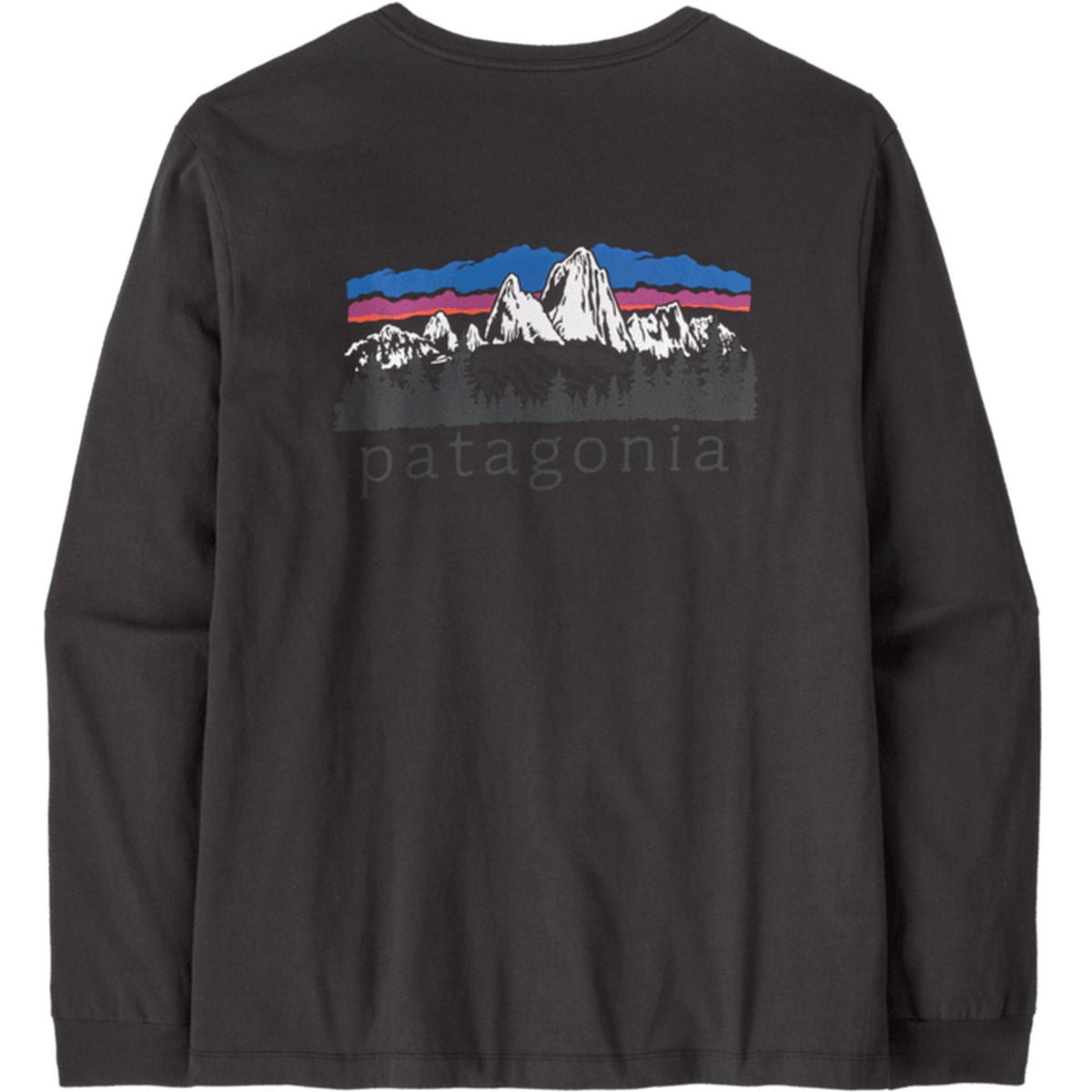 Maglie a manica lunga Uomo Patagonia - M's L/S Fitz Roy Foothills T-Shirt - Nero