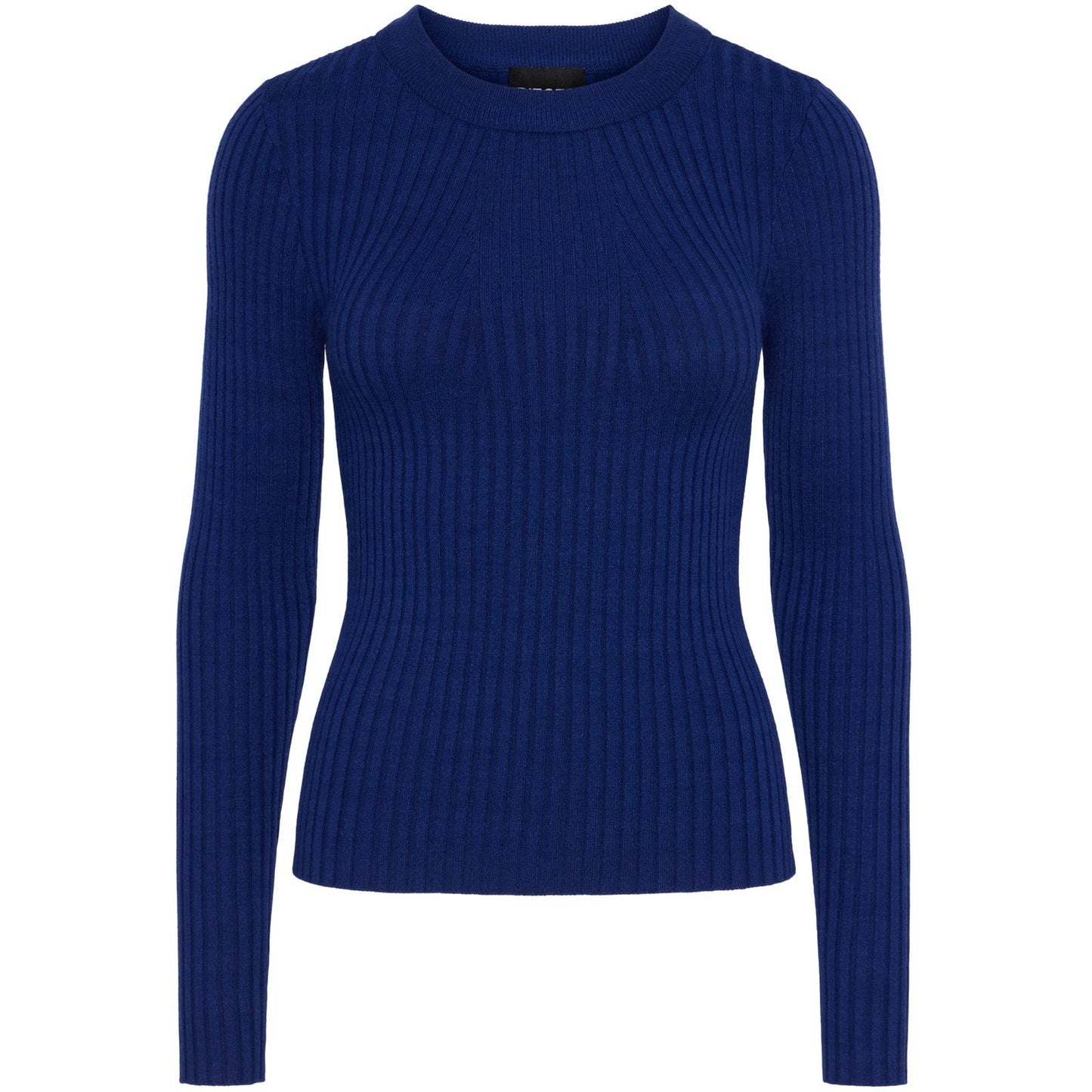 Pieces Damenpullover - Pccrista Ls O-Neck Knit Noos Bc - Blau